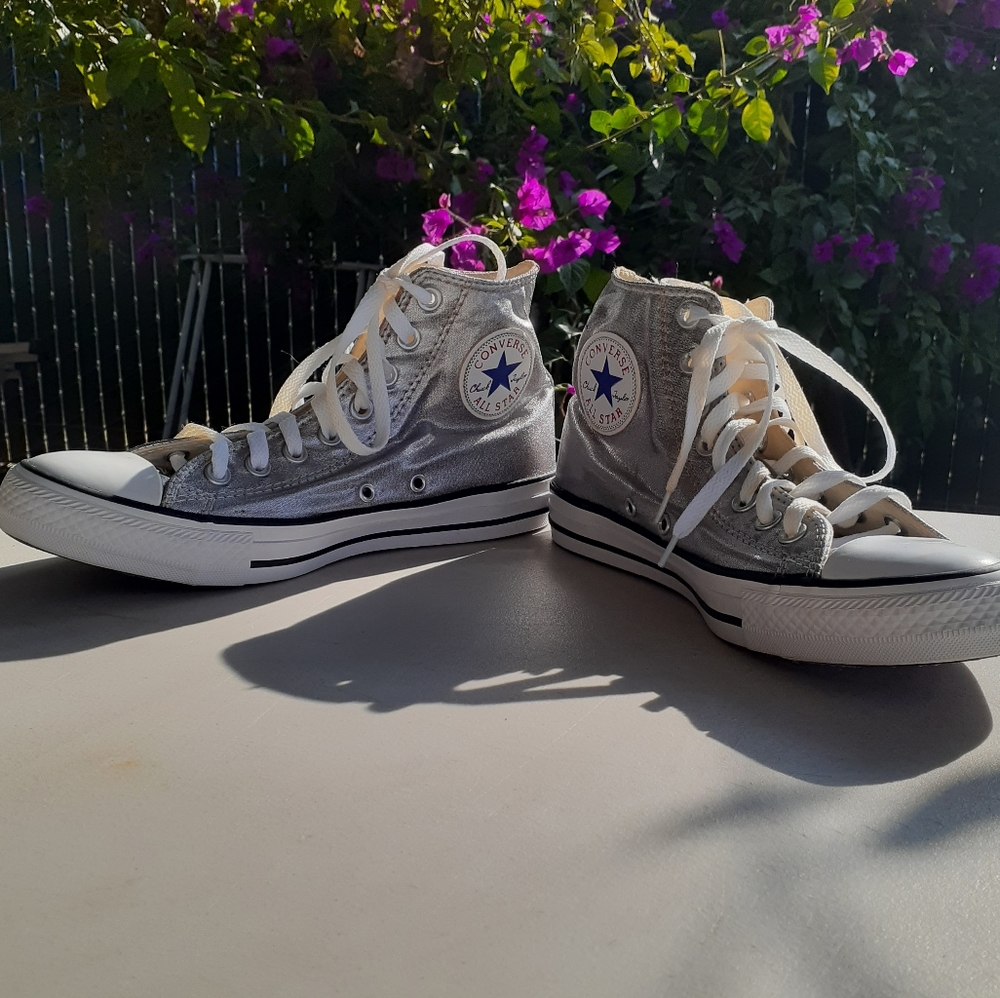 Metallic high top converse
